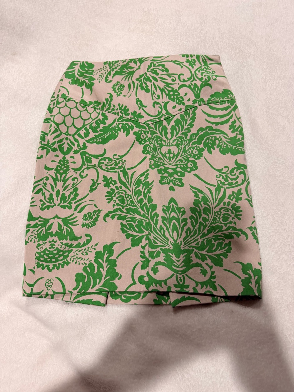 Diane Von Furstenberg Green silk blendFloral Patterned Skirt size 2